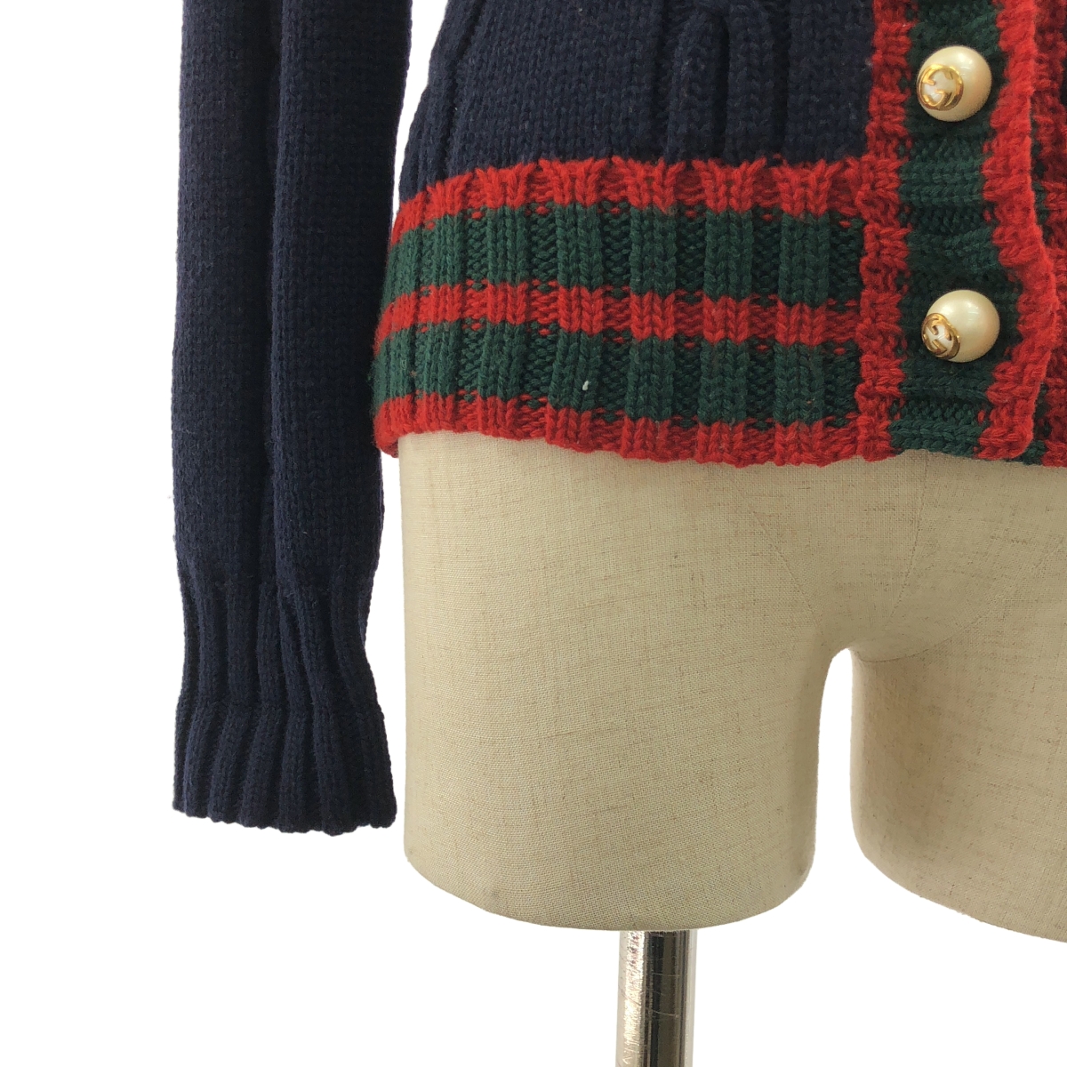 GUCCI / グッチ シェリーライン BEE / ビー ワッペン GGロゴパールボタン ウール ニット カーディガン