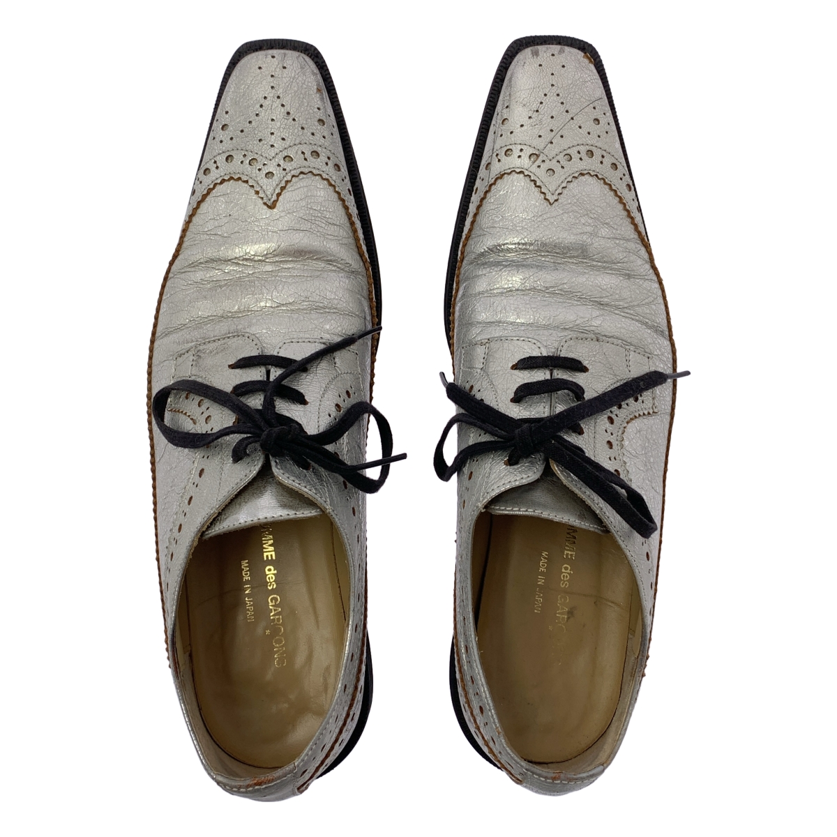 COMME des GARCONS / コムデギャルソン シルバー レースアップ シューズ