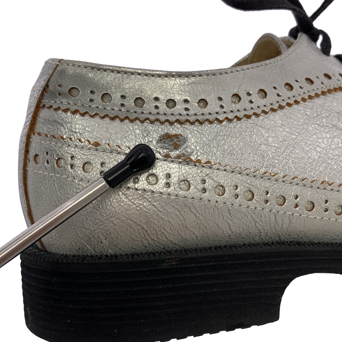 COMME des GARCONS / コムデギャルソン シルバー レースアップ シューズ