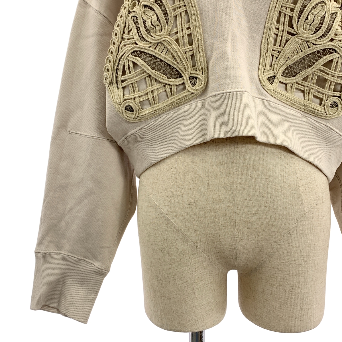 Mame Kurogouchi / マメクロゴウチ Cording Embroidery Cropped Sweatshirt / エンブロイダリー スウェット トレーナー