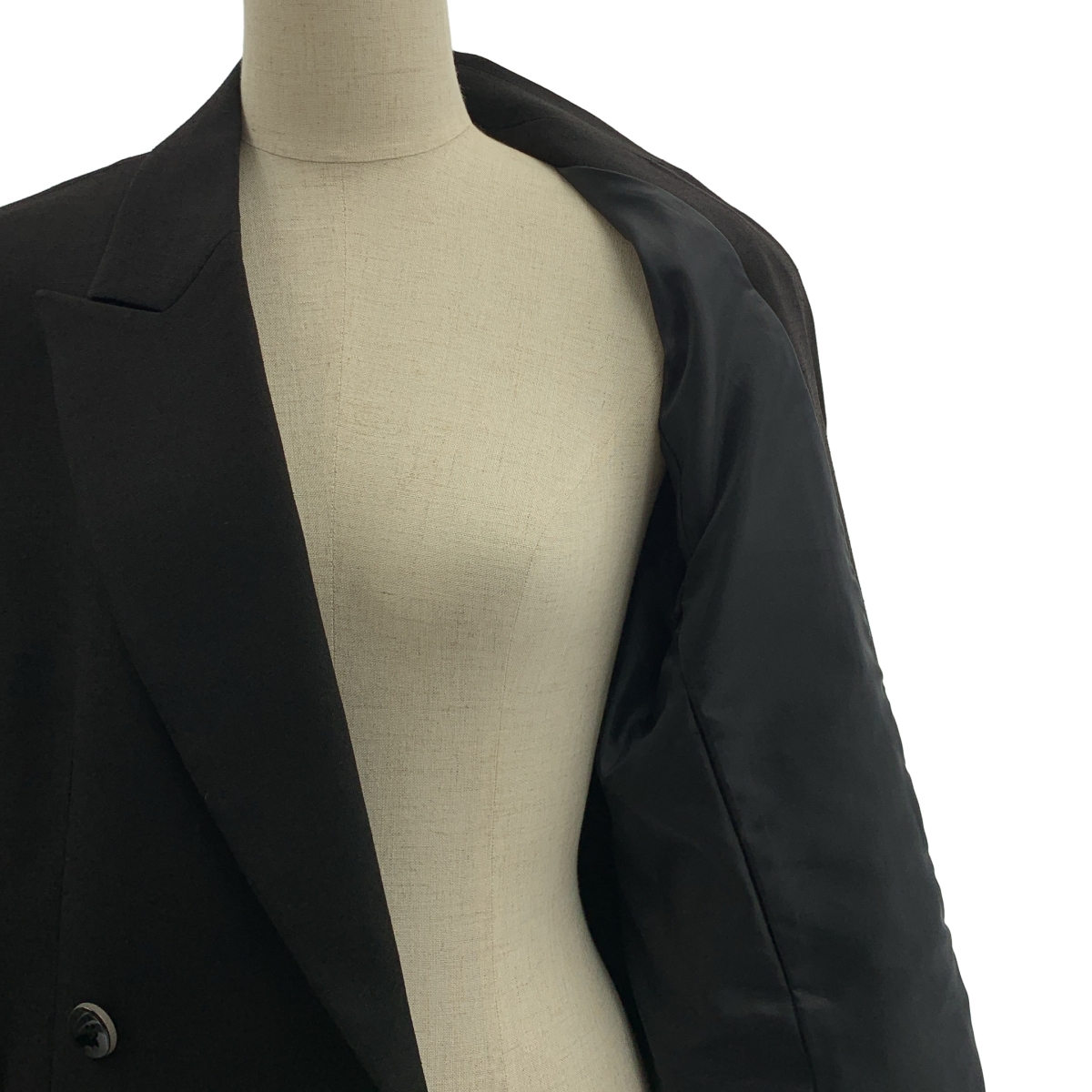 Mame Kurogouchi / マメクロゴウチ Linen Touch Triacetate Double Breasted Jacket / ダブルブレスト ジャケット / 総裏地