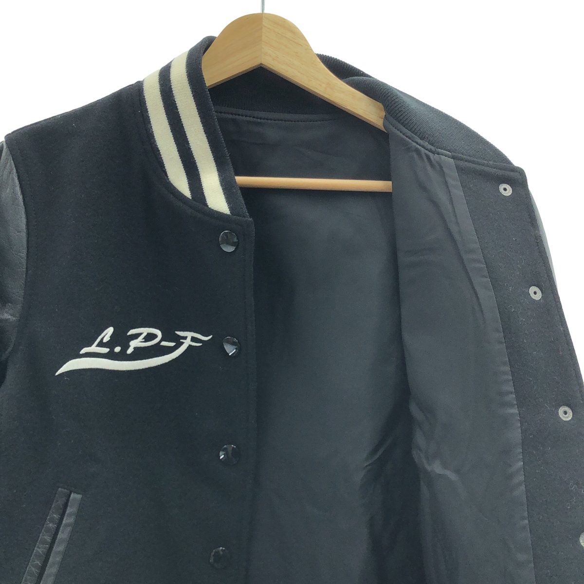 lucien pellat-finet / ルシアンペラフィネ カシミヤ レザー切替 スタジャン ジャケット