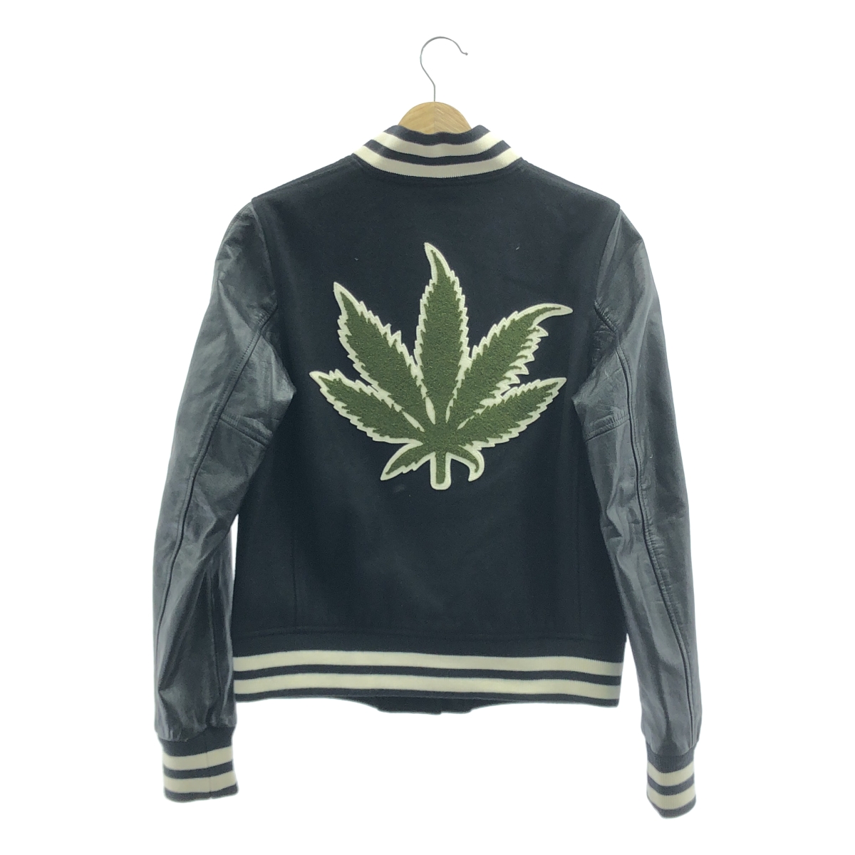 lucien pellat-finet / ルシアンペラフィネ カシミヤ レザー切替 スタジャン ジャケット