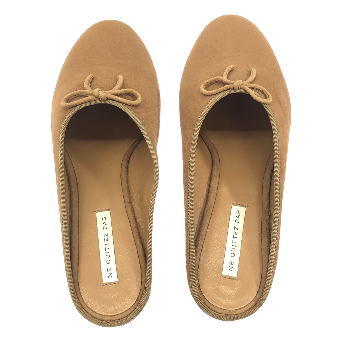 ne Quittez pas / ヌキテパ スエード リボン フラット ミュールサンダル