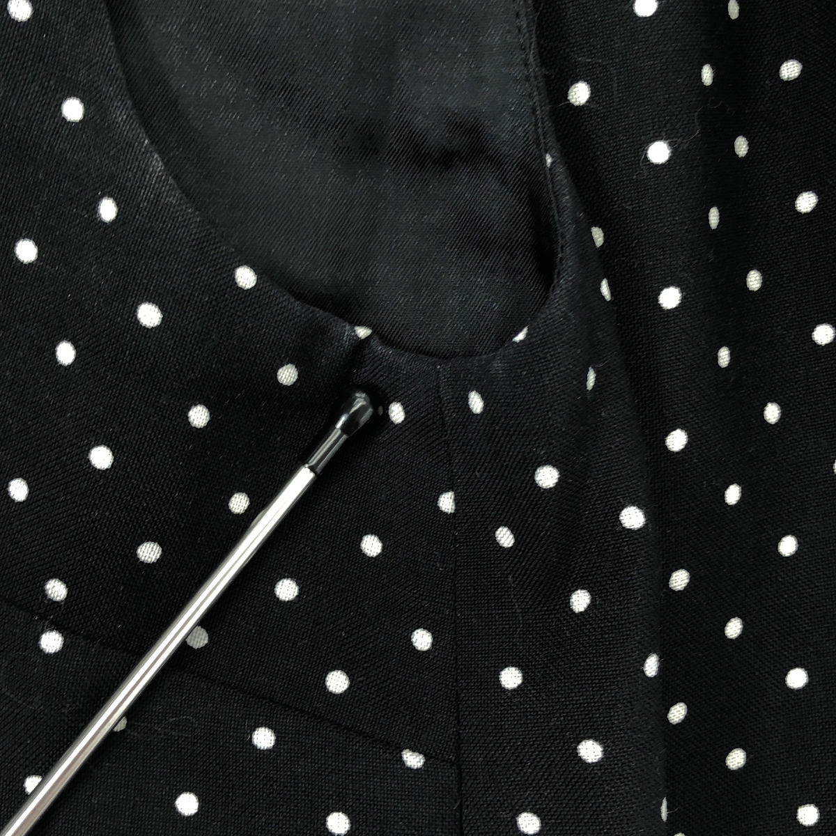 DOLCE＆GABBANA / ドルチェ＆ガッバーナドルガバ ウール ドット ノースリーブ ワンピース