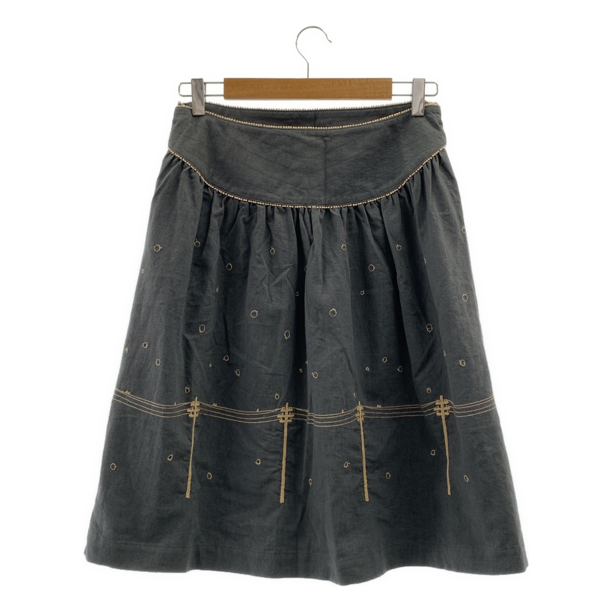 mina perhonen / ミナペルホネン yuki-no-hi / ユキノヒ エンブロイダリー ギャザー スカート