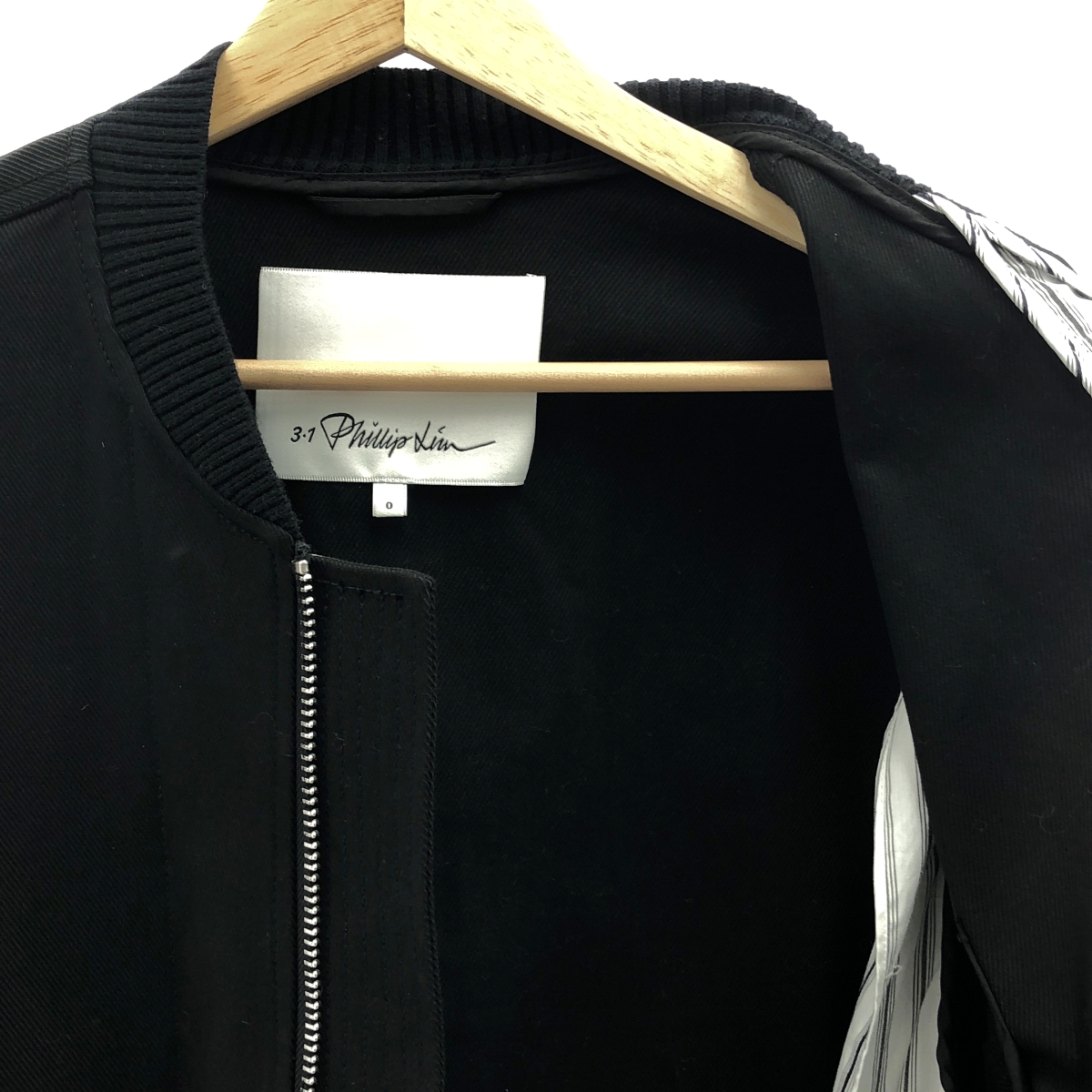 3.1 Phillip Lim / スリーワンフィリップリム ストライプシャツ ドッキング ブルゾン ジャケット