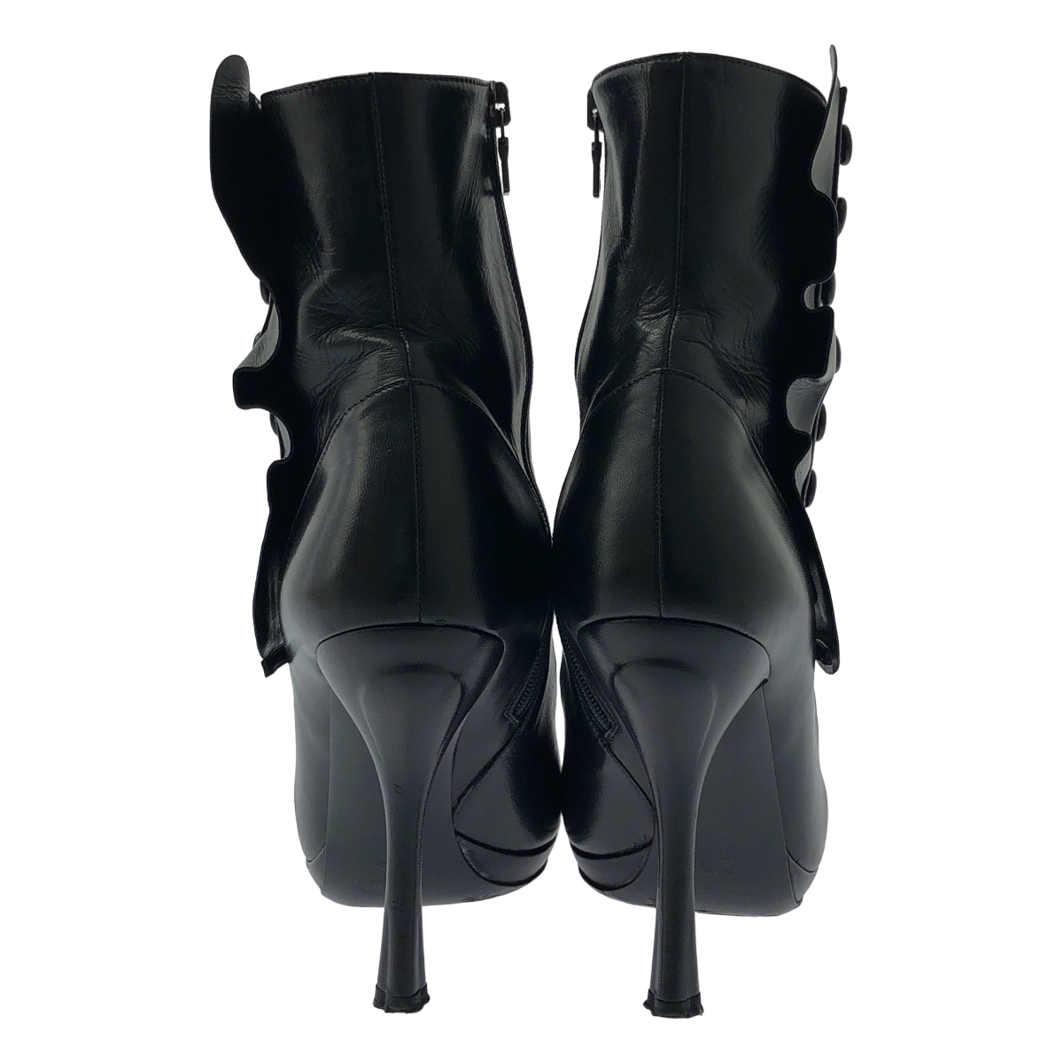 PRADA / プラダ サイドボタン ラウンドトゥ ヒールブーツ