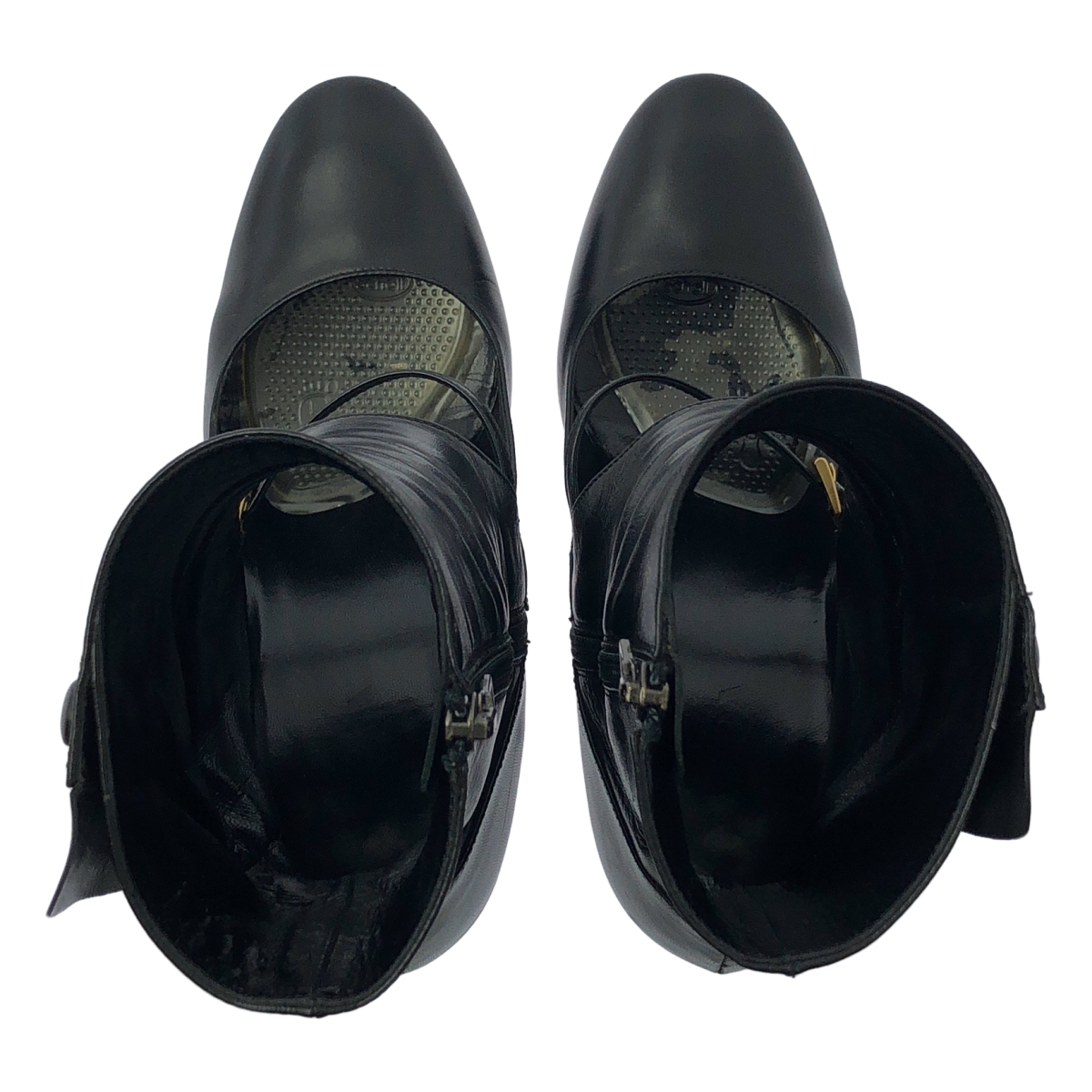 PRADA / プラダ サイドボタン ラウンドトゥ ヒールブーツ