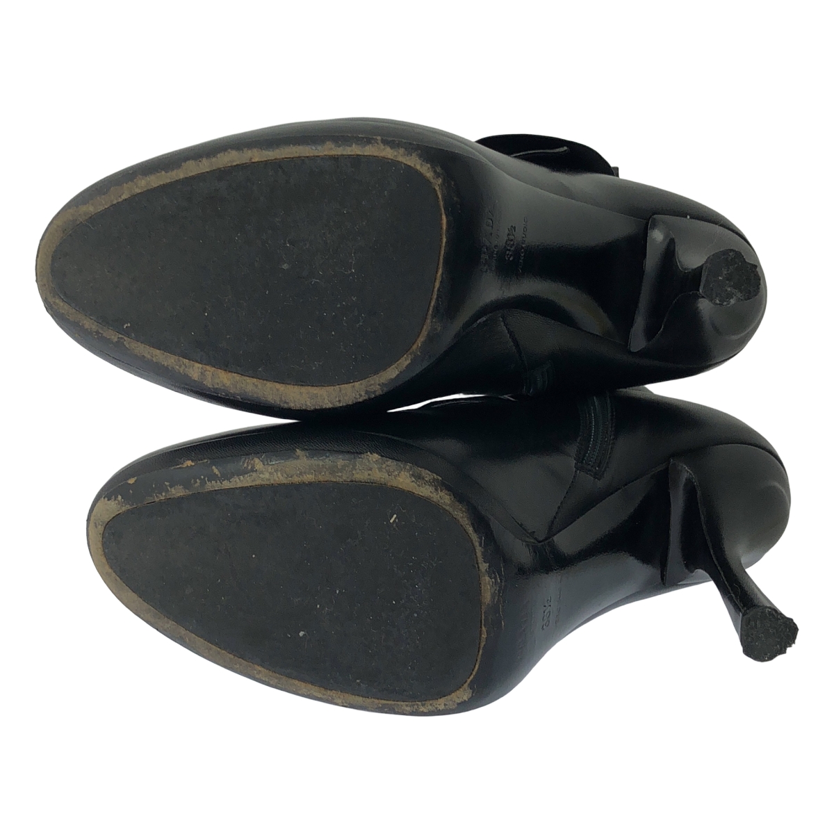 PRADA / プラダ サイドボタン ラウンドトゥ ヒールブーツ