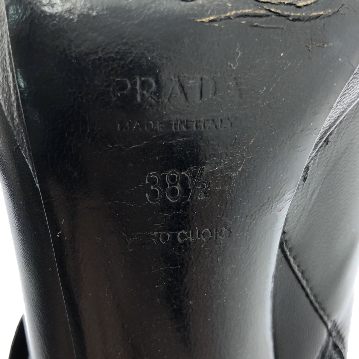 PRADA / プラダ サイドボタン ラウンドトゥ ヒールブーツ