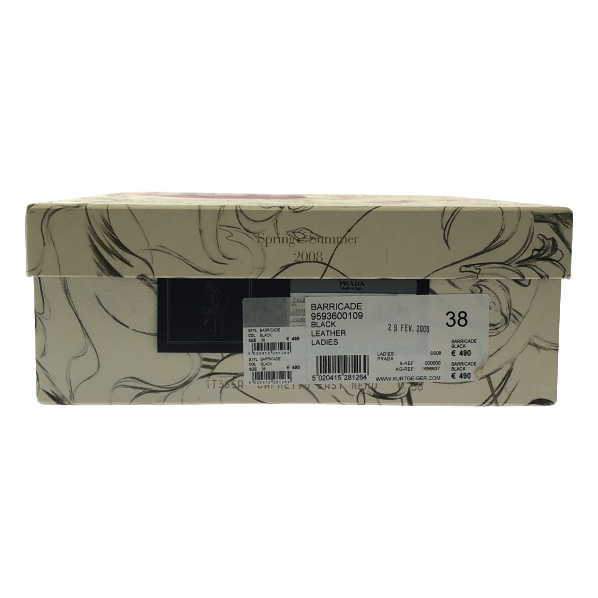 PRADA / プラダ サイドボタン ラウンドトゥ ヒールブーツ