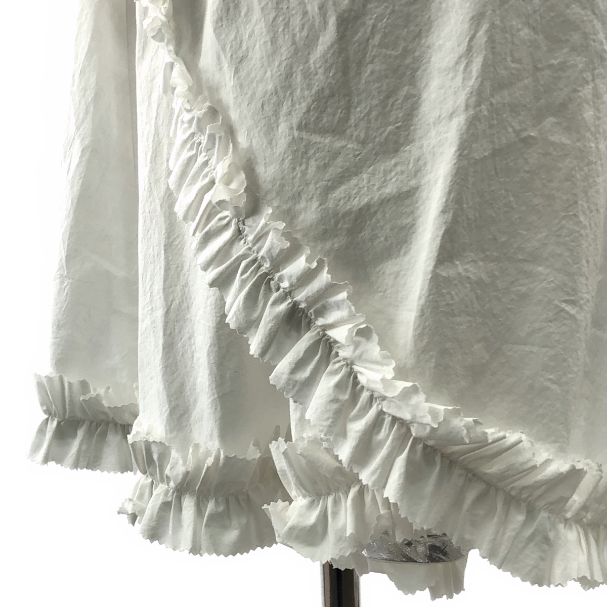 その他 コットン フリル ギャザー パフスリーブ ガウン コート