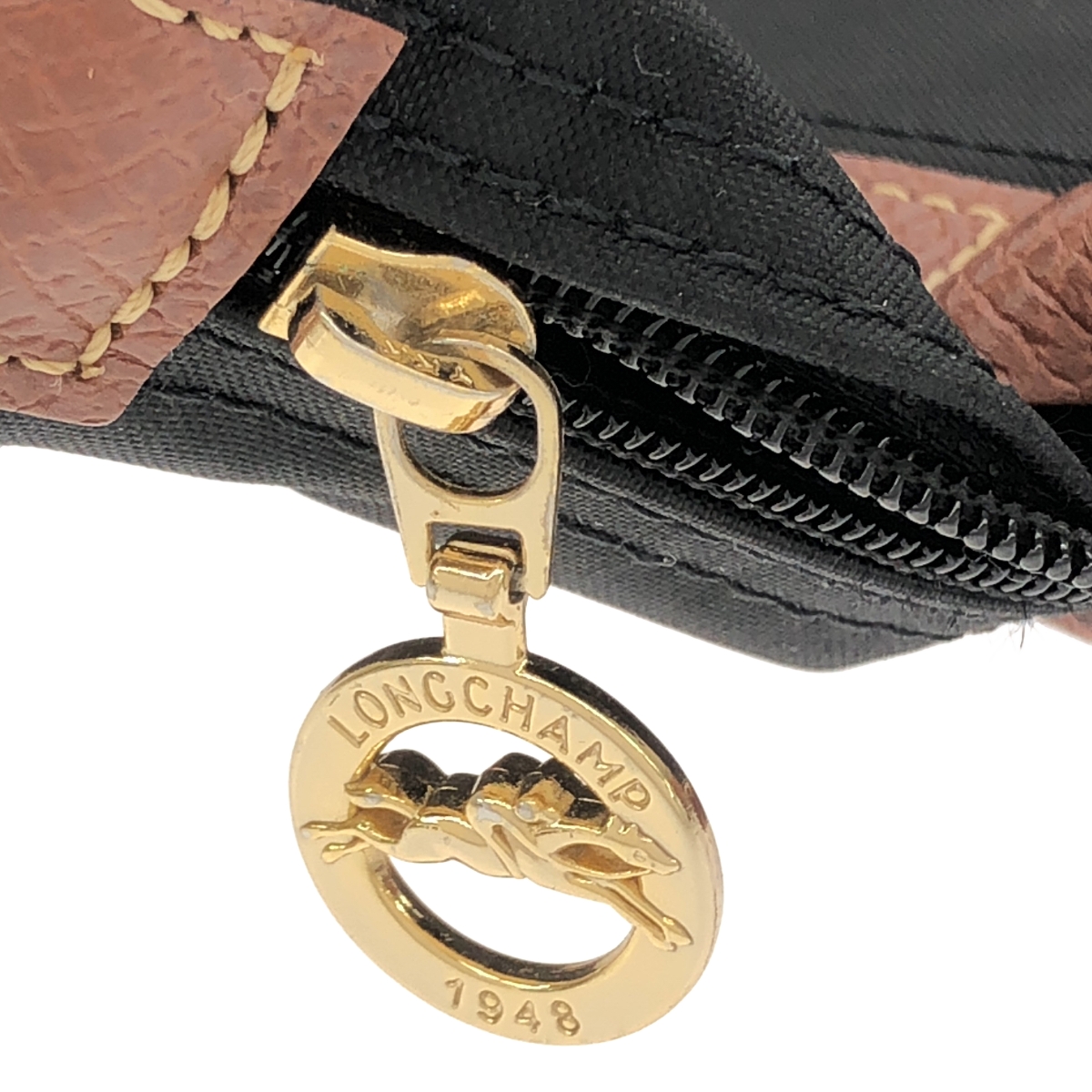 Longchamp / ロンシャン le pliage type s modele depose / レザー切替 ロゴ ハンド トートバッグ