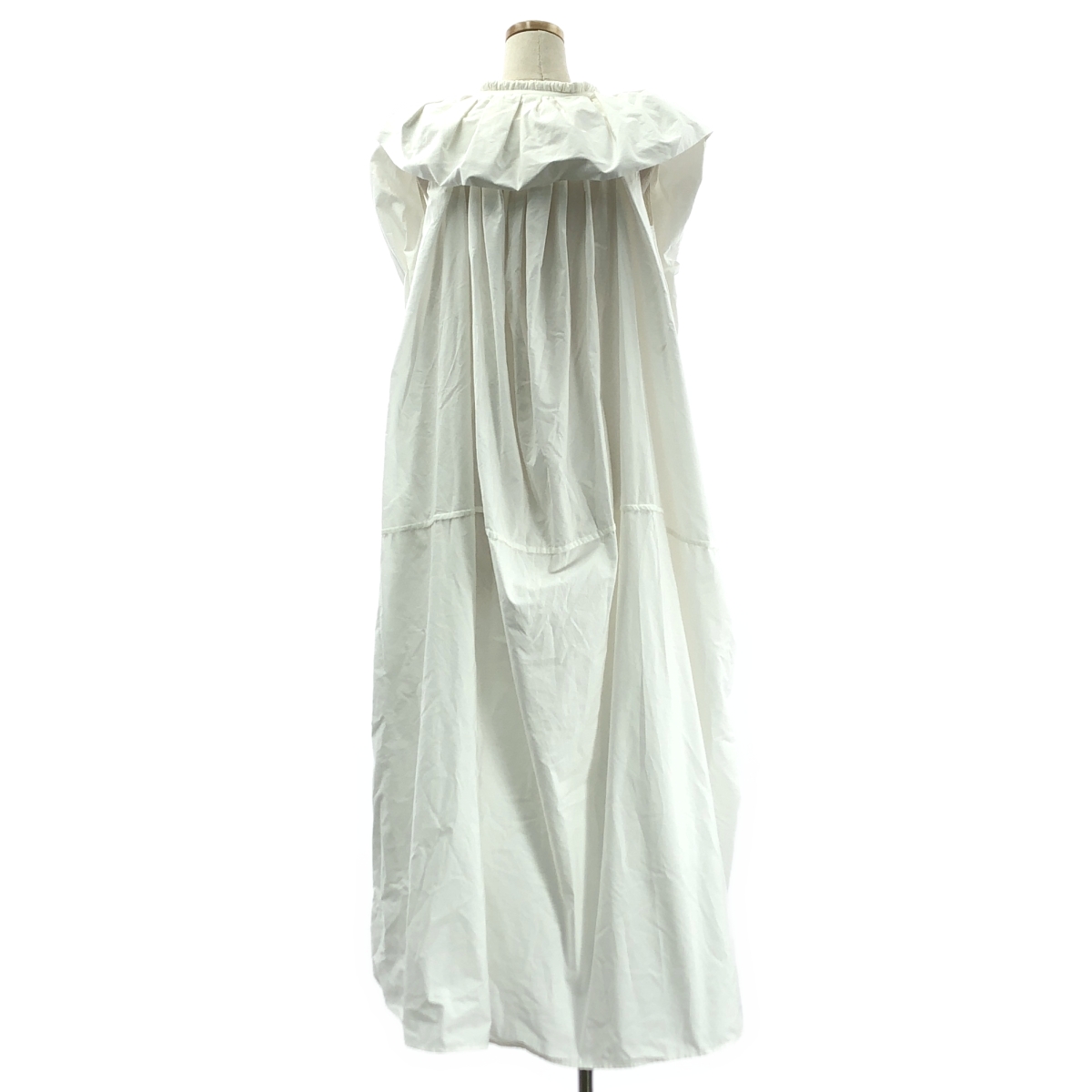JIL SANDER / ジルサンダー ノースリーブ コットン フリル ドレス ワンピース