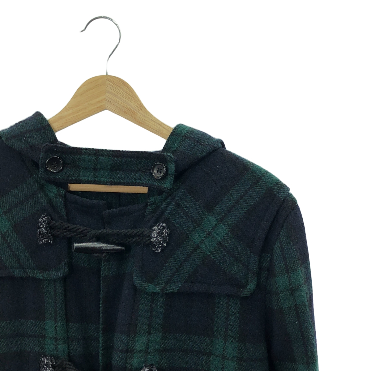 COMME des GARCONS HOMME PLUS / コムデギャルソンオムプリュス ウール 縮絨 タータンチェック ダッフルコート フーディ