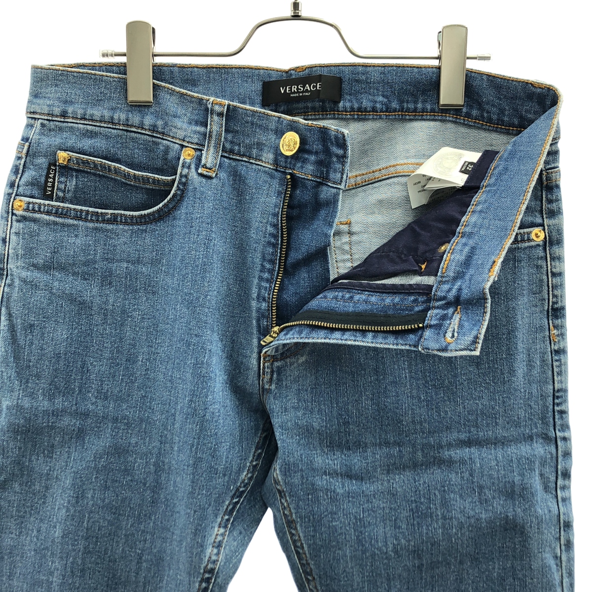 VERSACE / ヴェルサーチ メデューサボタン ストレッチ デニムパンツ