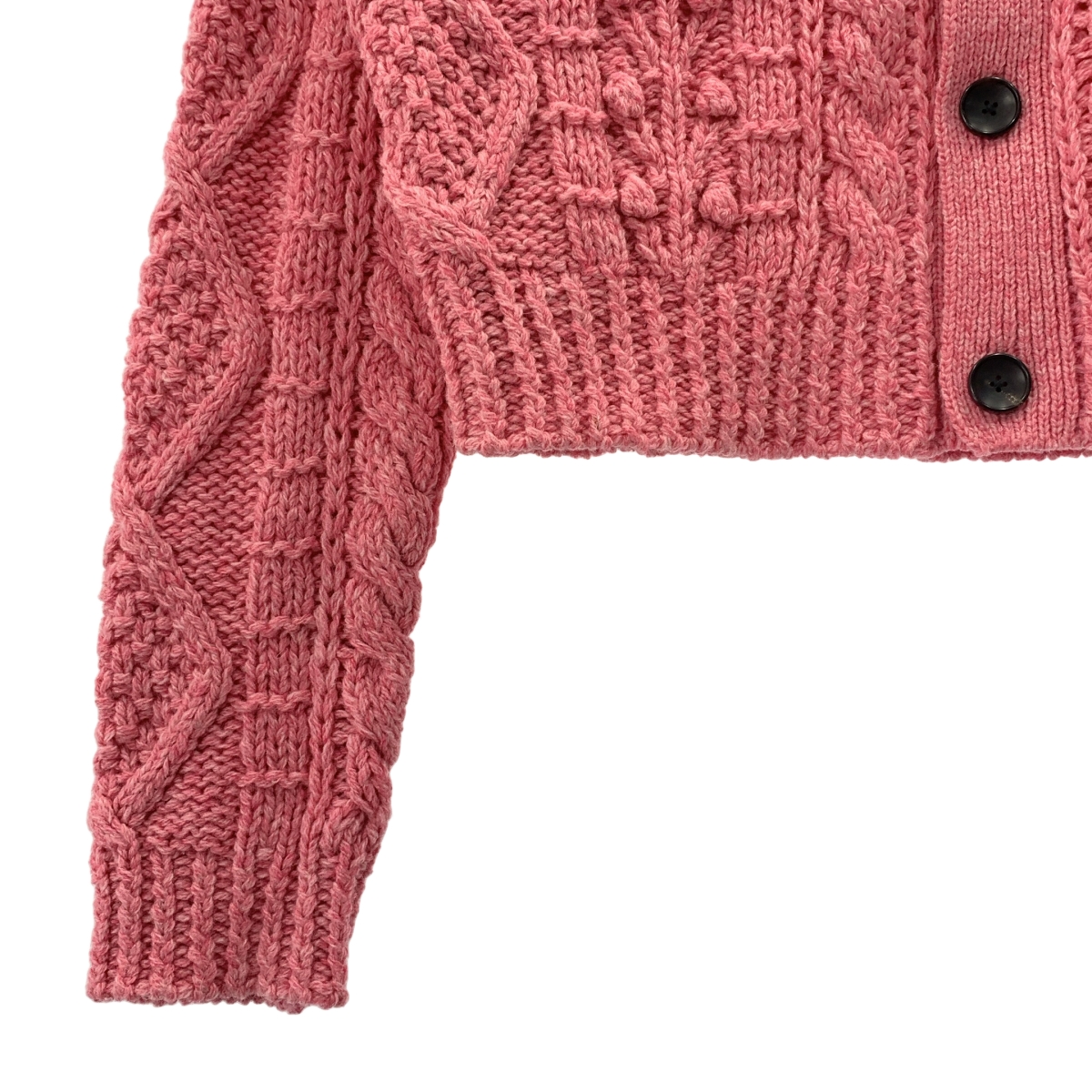 CABaN / キャバン ウール ハンドニット ケーブル ポロ カーディガン