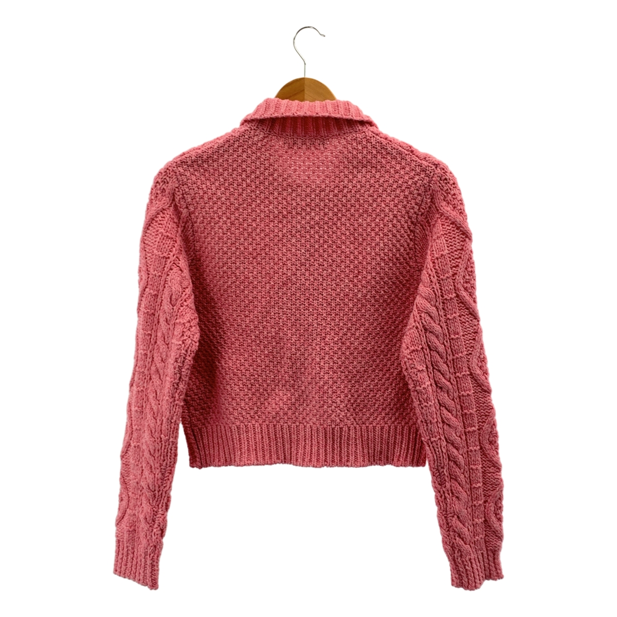 CABaN / キャバン ウール ハンドニット ケーブル ポロ カーディガン