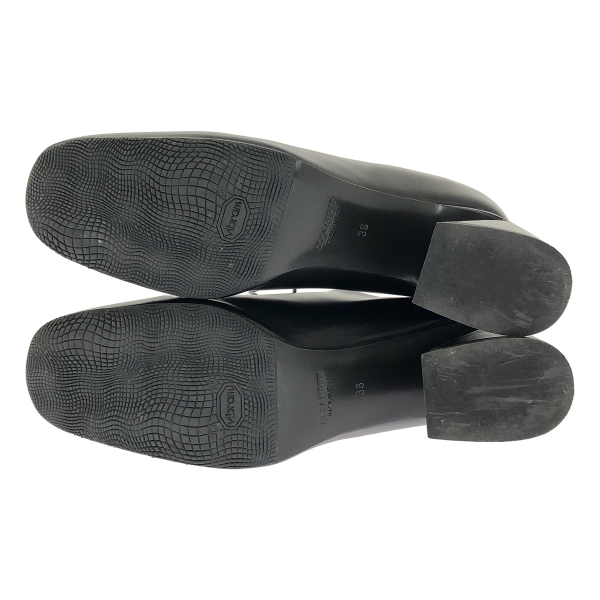 JIL SANDER / ジルサンダー レザー レースアップ チャンキーヒール ブーティ