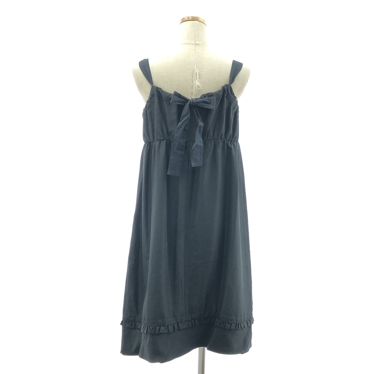 MARGARET HOWELL / マーガレットハウエル シルク　ギャザーリボン ワンピース