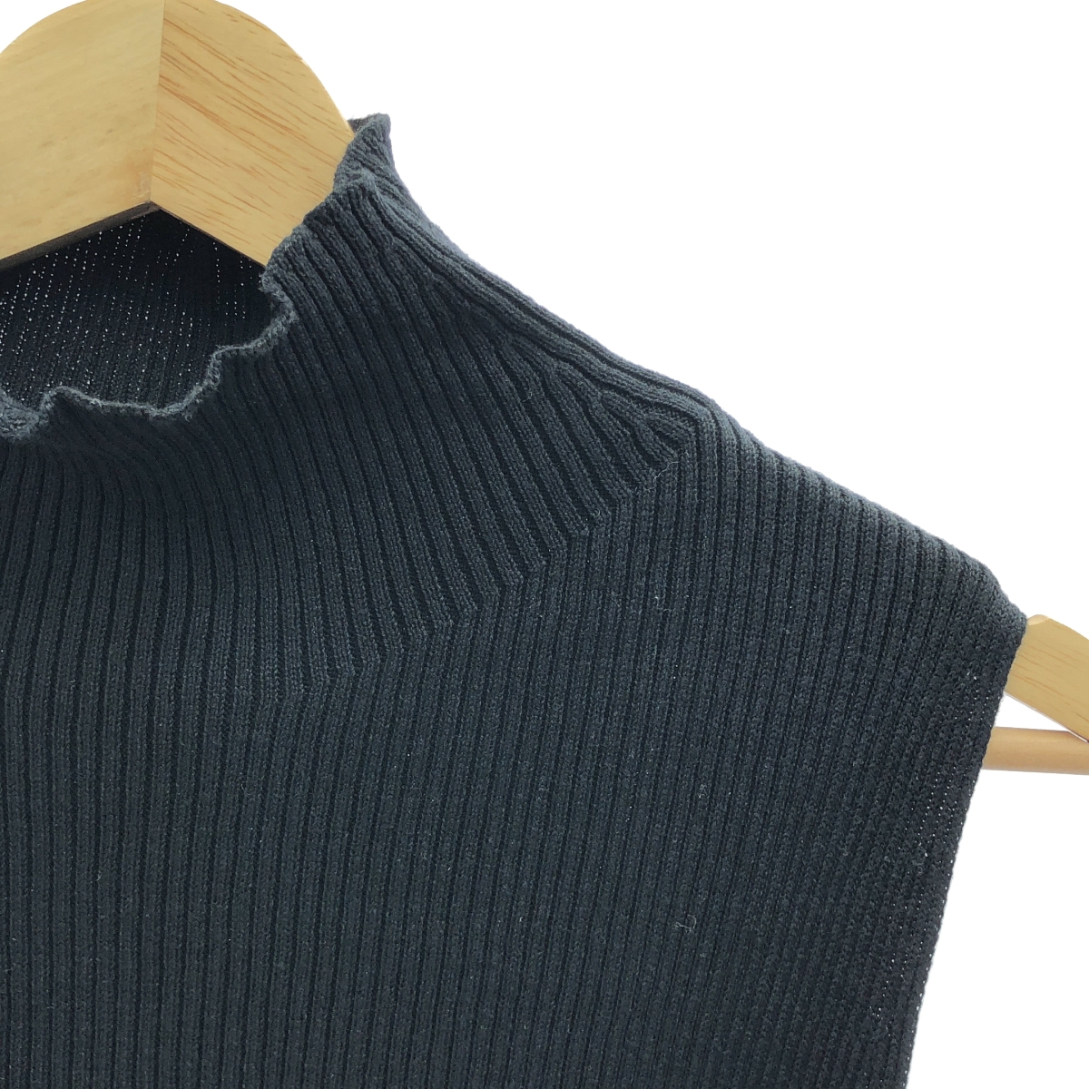 AP STUDIO / エーピーストゥディオ シルク コットン リブ ハイネック スリーブレス ニット