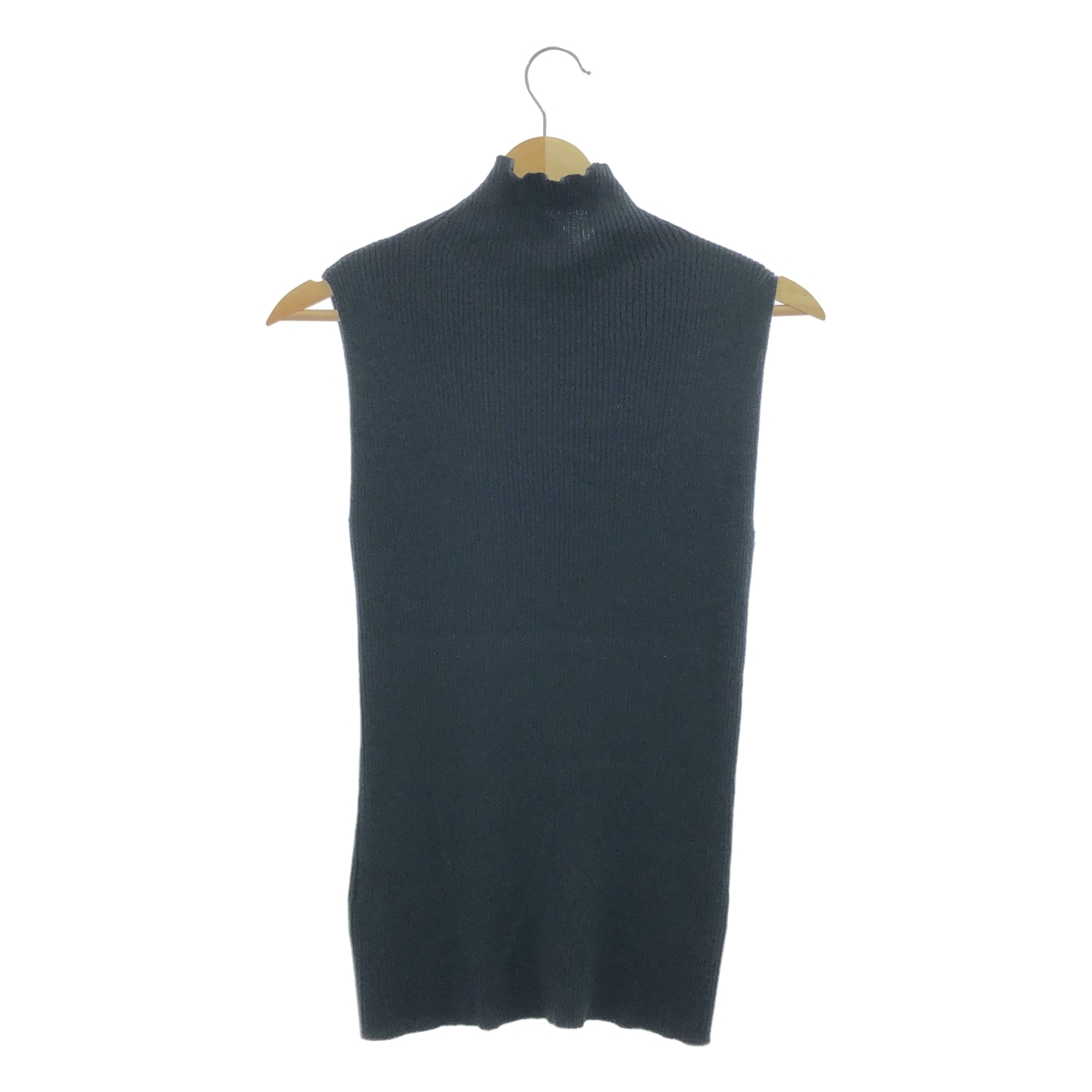 AP STUDIO / エーピーストゥディオ シルク コットン リブ ハイネック スリーブレス ニット