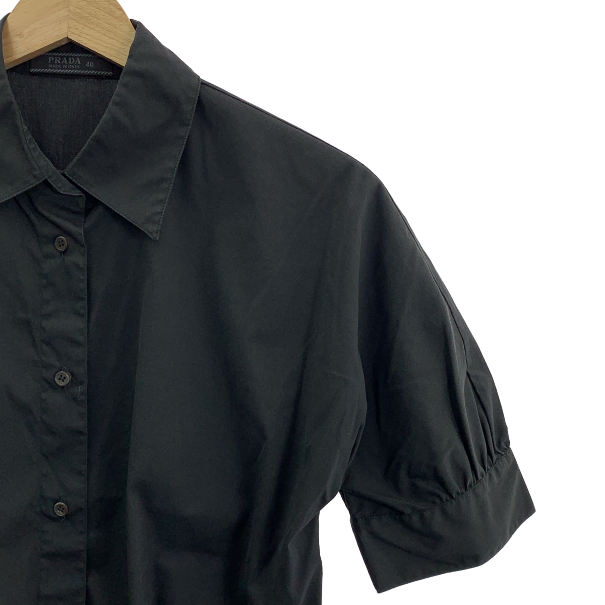 PRADA / プラダ コットン ナイロン ストレッチ 半袖シャツ