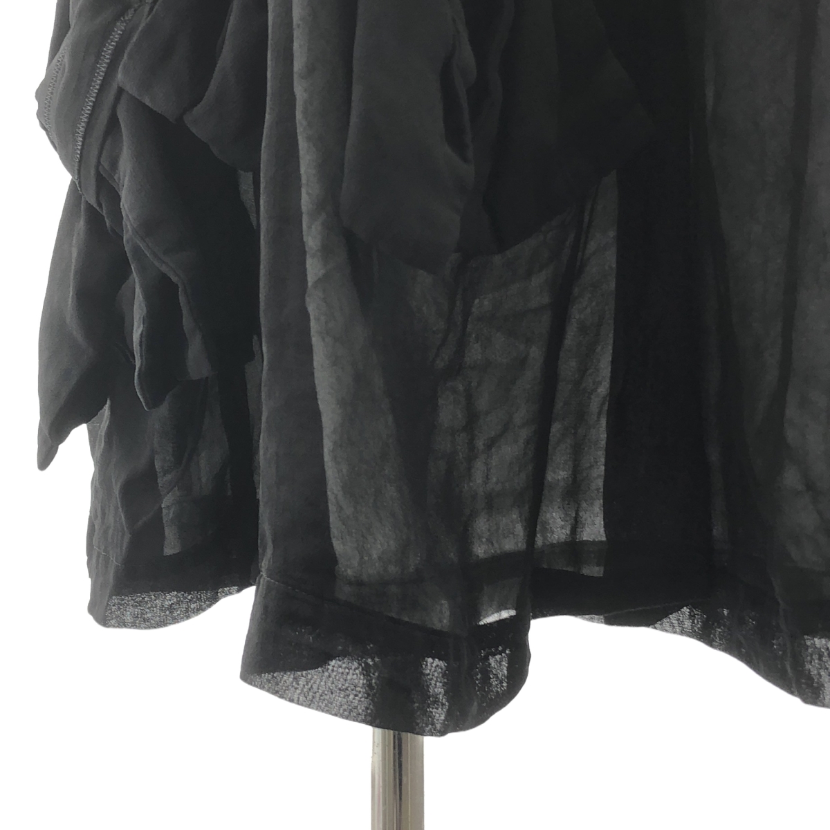 COMME des GARCONS COMME des GARCONS / コムコム リボン装飾 シアー ギャザー ドローストリング ボリューム スカート / 総裏地