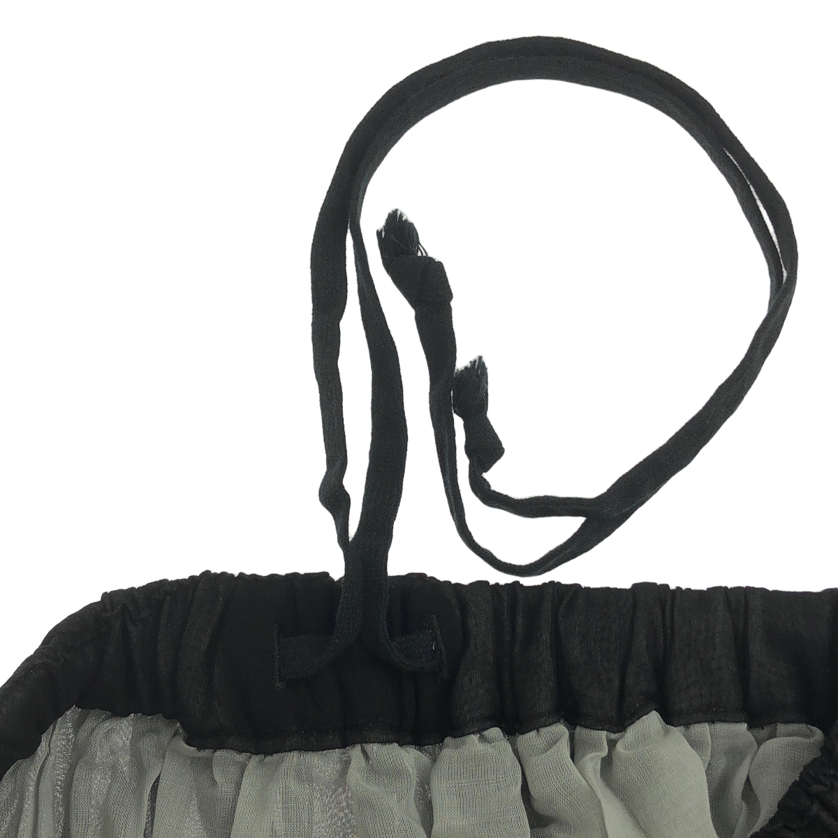 COMME des GARCONS COMME des GARCONS / コムコム リボン装飾 シアー ギャザー ドローストリング ボリューム スカート / 総裏地