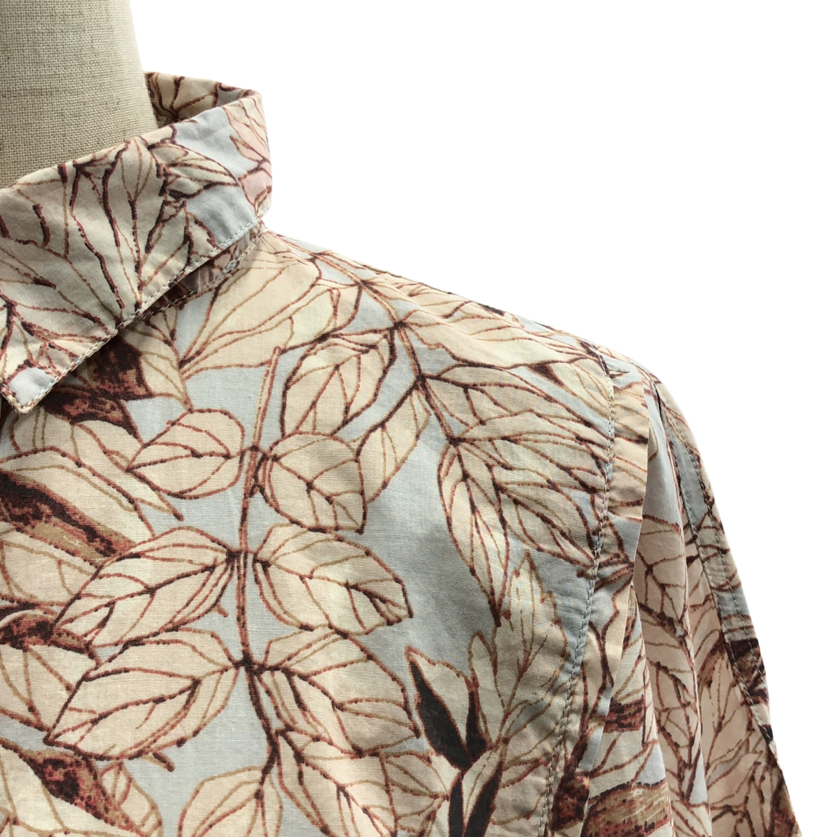 その他 コットン 総柄 ベルテッド シャツ ワンピース