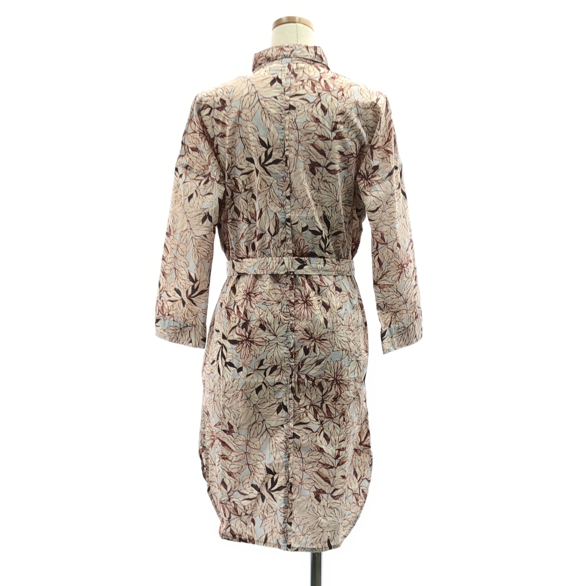 その他 コットン 総柄 ベルテッド シャツ ワンピース