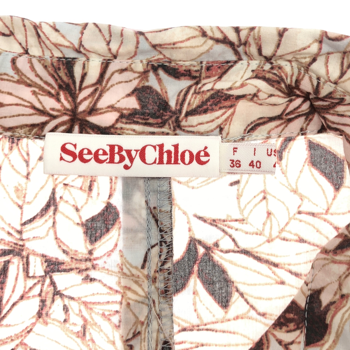 その他 コットン 総柄 ベルテッド シャツ ワンピース