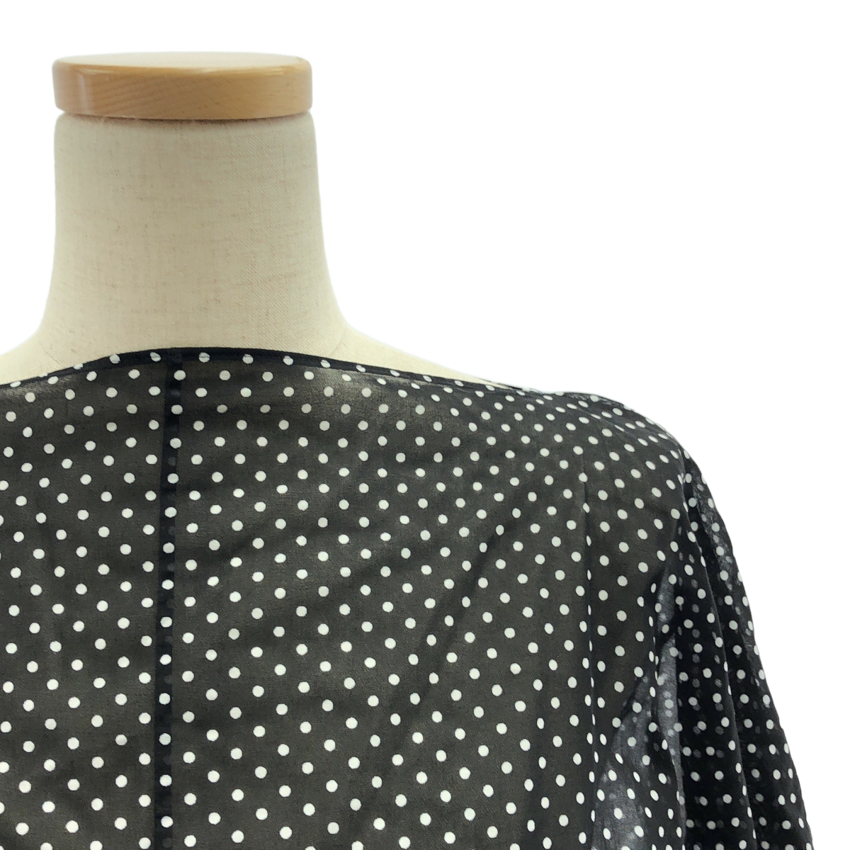 JUNYA WATANABE COMME des GARCONS / ジュンヤワタナベ 総柄 ドット 変形 シアー ギャザー ボリューム ワンピース