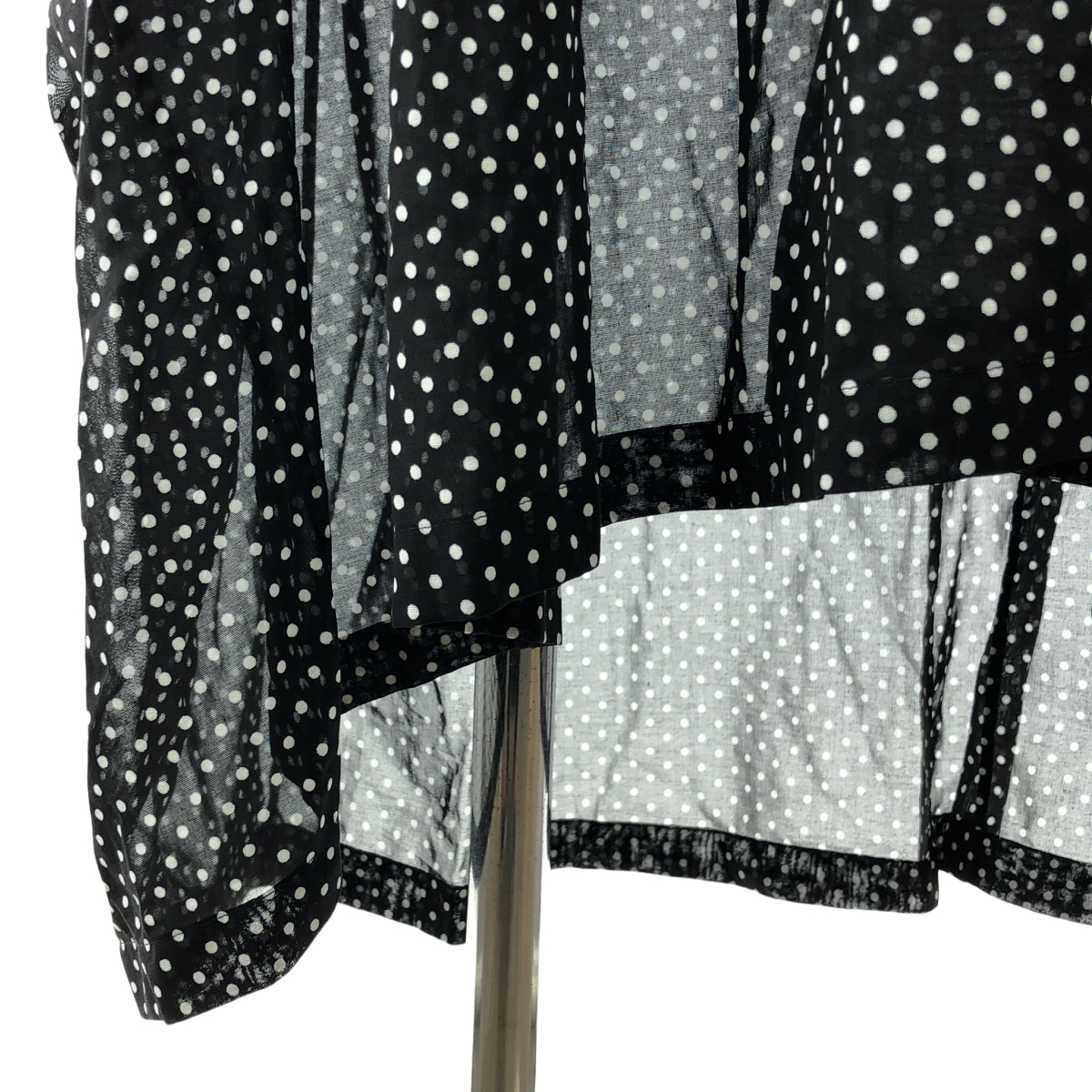 JUNYA WATANABE COMME des GARCONS / ジュンヤワタナベ 総柄 ドット 変形 シアー ギャザー ボリューム ワンピース