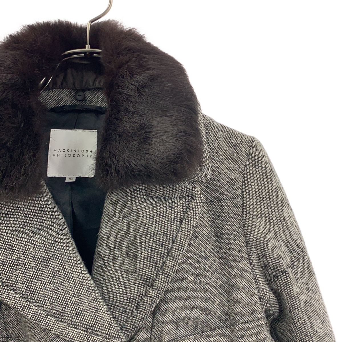 MACKINTOSH PHILOSOPHY / マッキントッシュフィロソフィー ダブルブレスト ロゴボタン ダウンコート / ファー着脱可