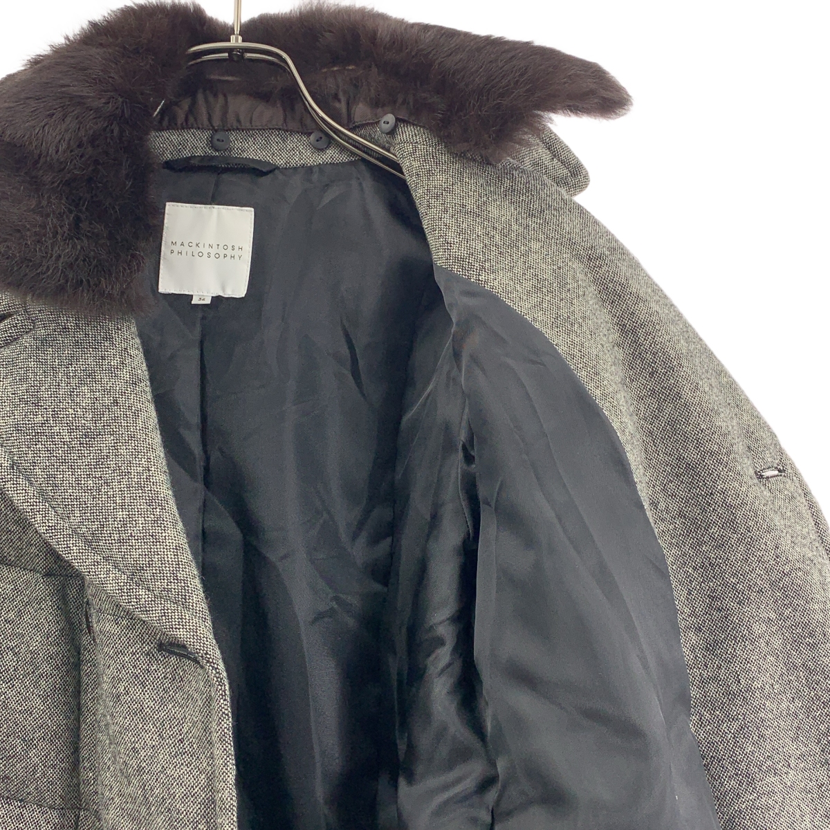 MACKINTOSH PHILOSOPHY / マッキントッシュフィロソフィー ダブルブレスト ロゴボタン ダウンコート / ファー着脱可