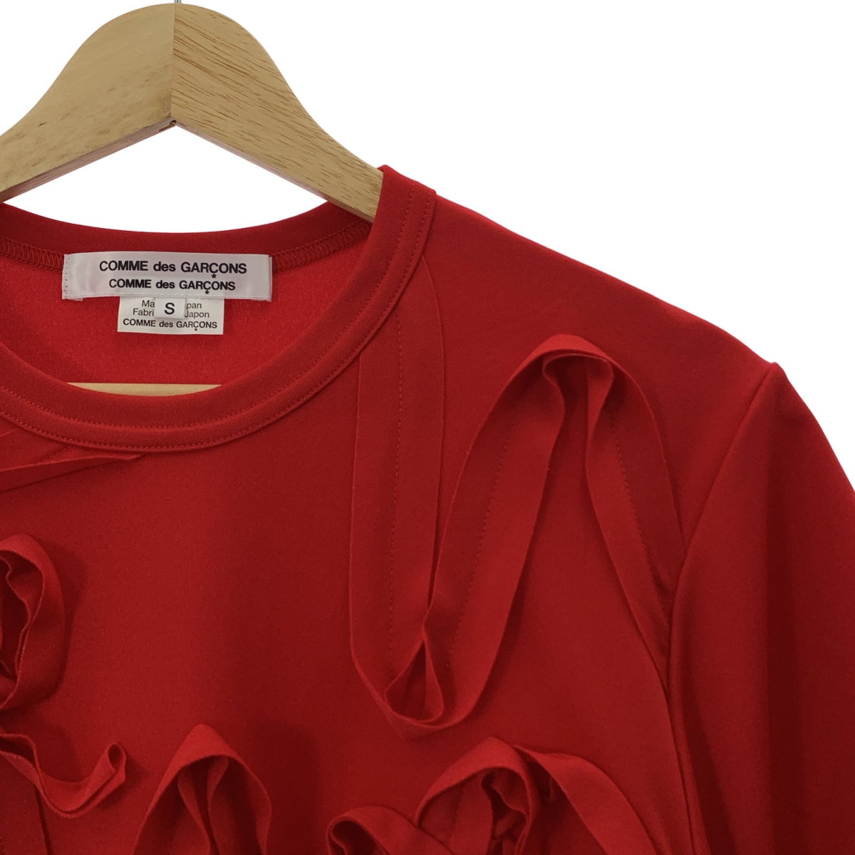 COMME des GARCONS COMME des GARCONS / コムコム フロントリボンデザイン ポリエステル ジャージー Tシャツ
