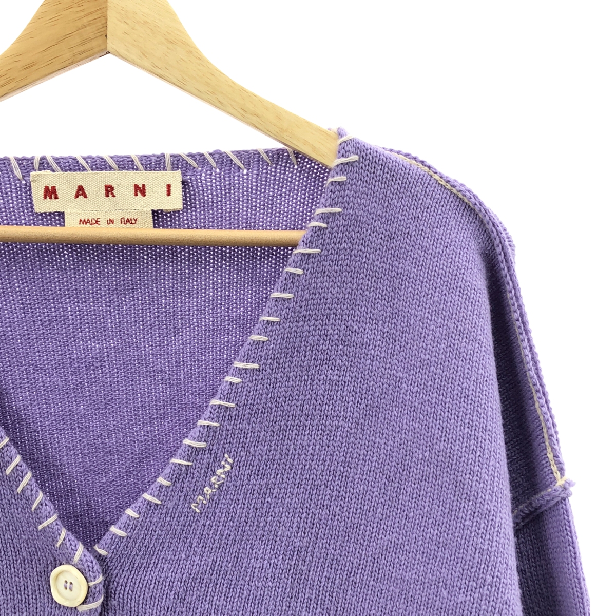MARNI / マルニ ロゴステッチ刺しゅう ウールニット カーディガン