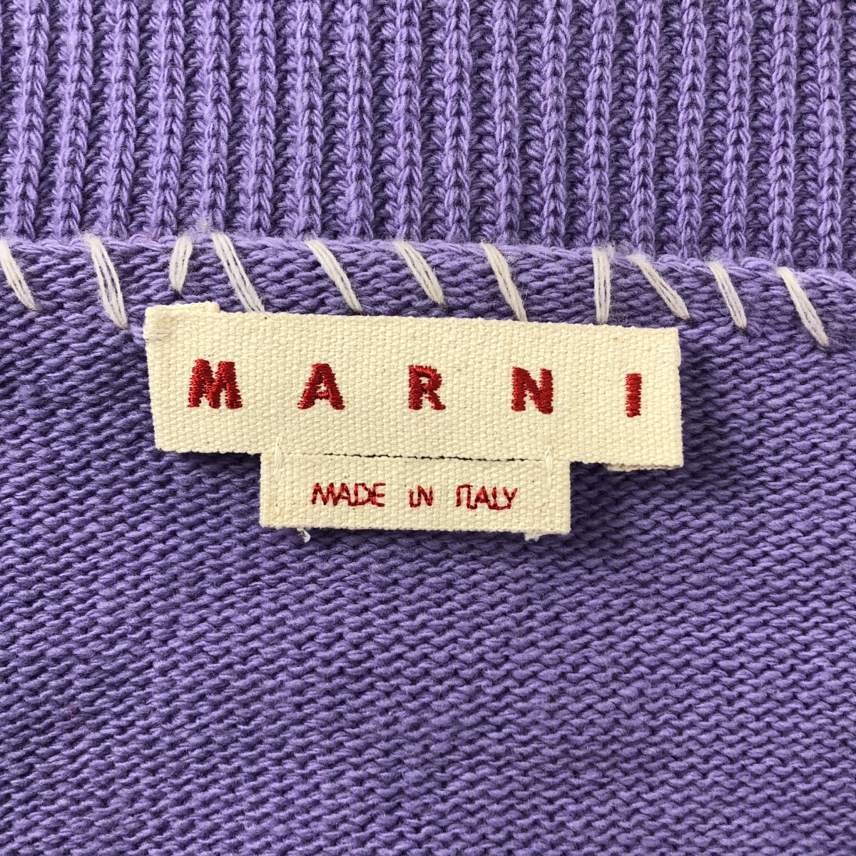 MARNI / マルニ ロゴステッチ刺しゅう ウールニット カーディガン