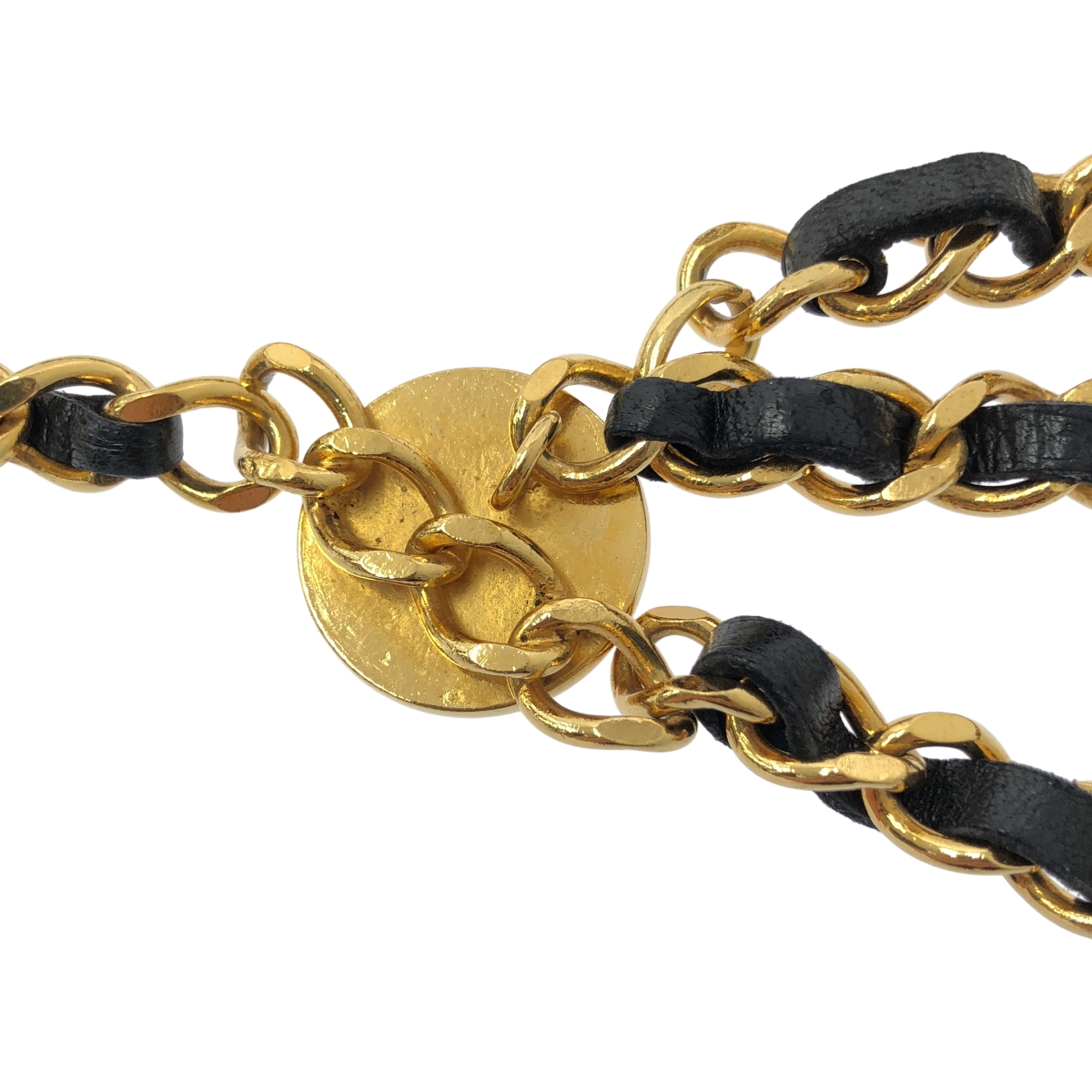 CHANEL / シャネル CHAIN & LEATHER BELT / ココマーク 3連 レザー チェーン ベルト