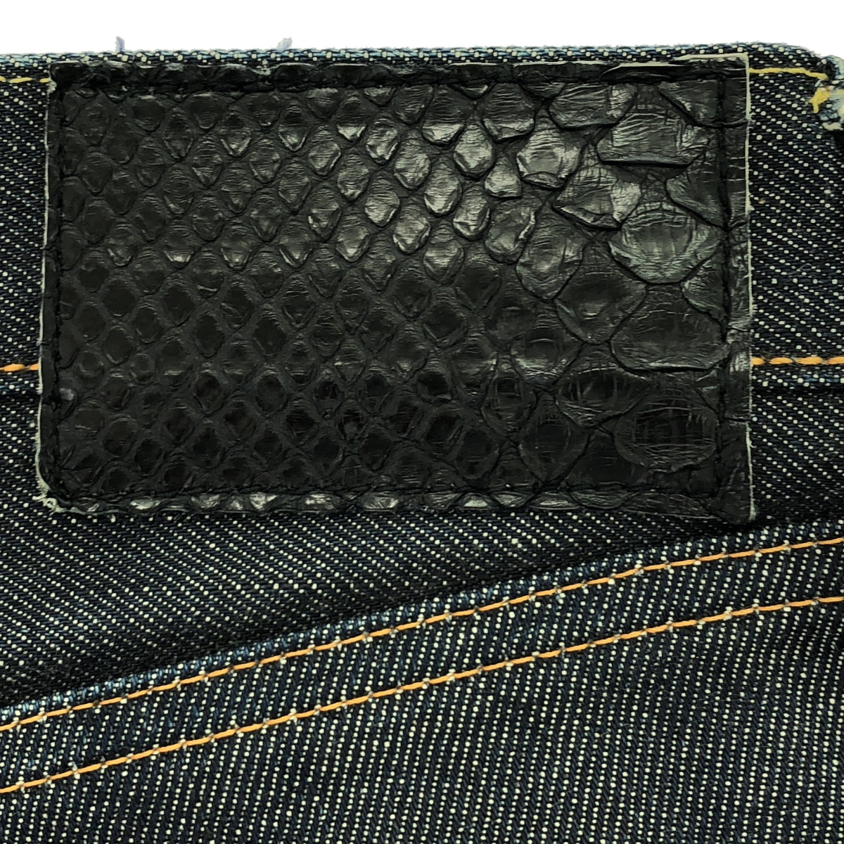 visvim / ビズビム レザーパッチ デニム セルビッチパンツ