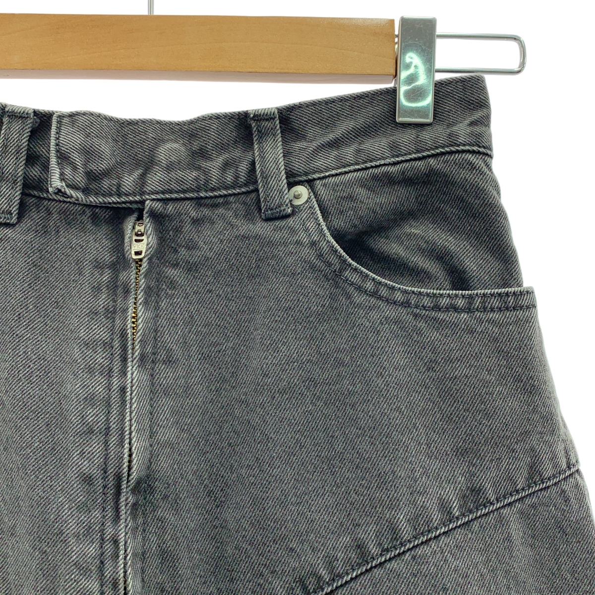 その他 LASER-CUT WIDE JEANS / レーザー加工 バックレースアップ ブラックデニム パンツ