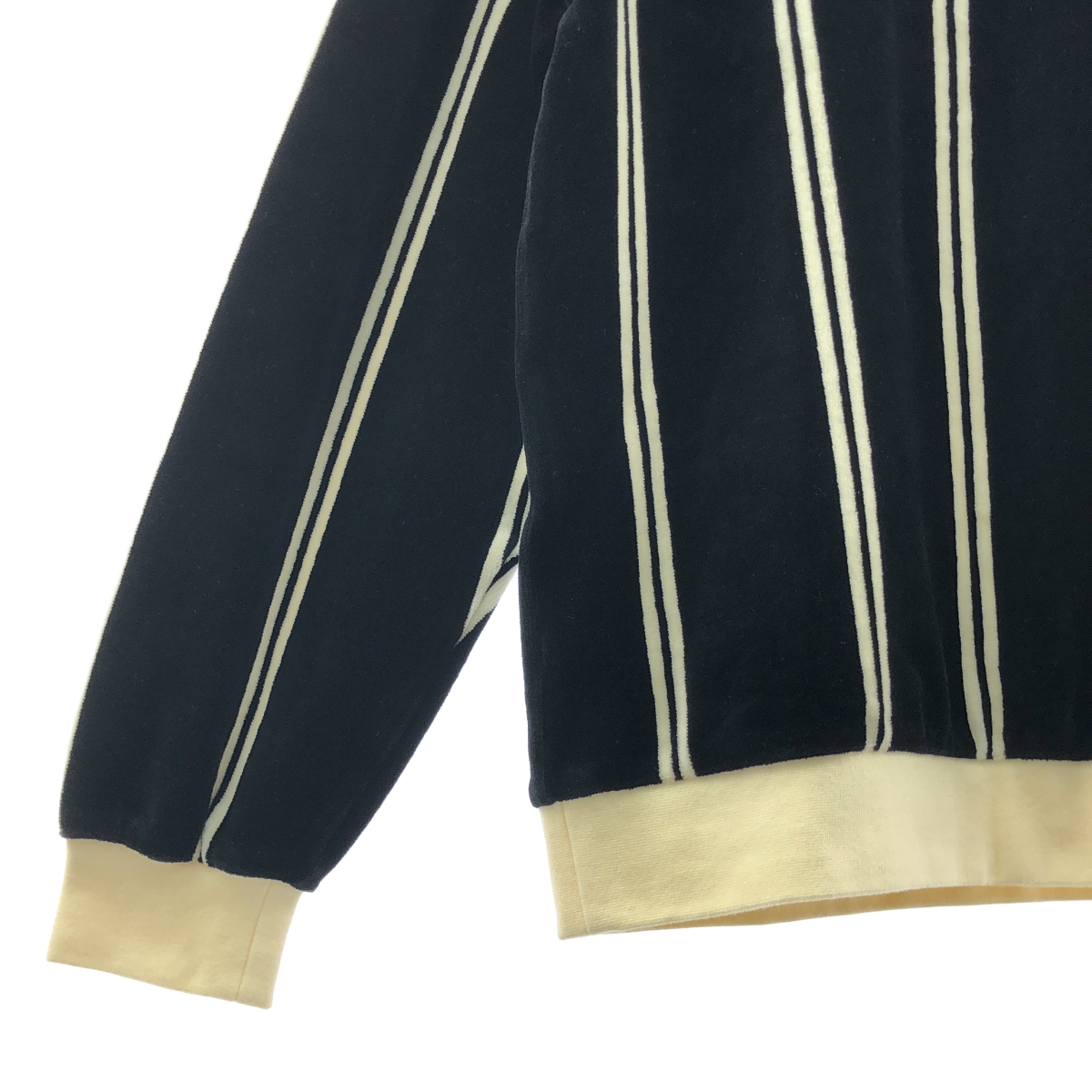 FRED PERRY / フレッドペリー JOURNAL STANDARD別注 VELOR L/S ZIP POLO SHIRT ストライプ ベロア ジップ ポロシャツ