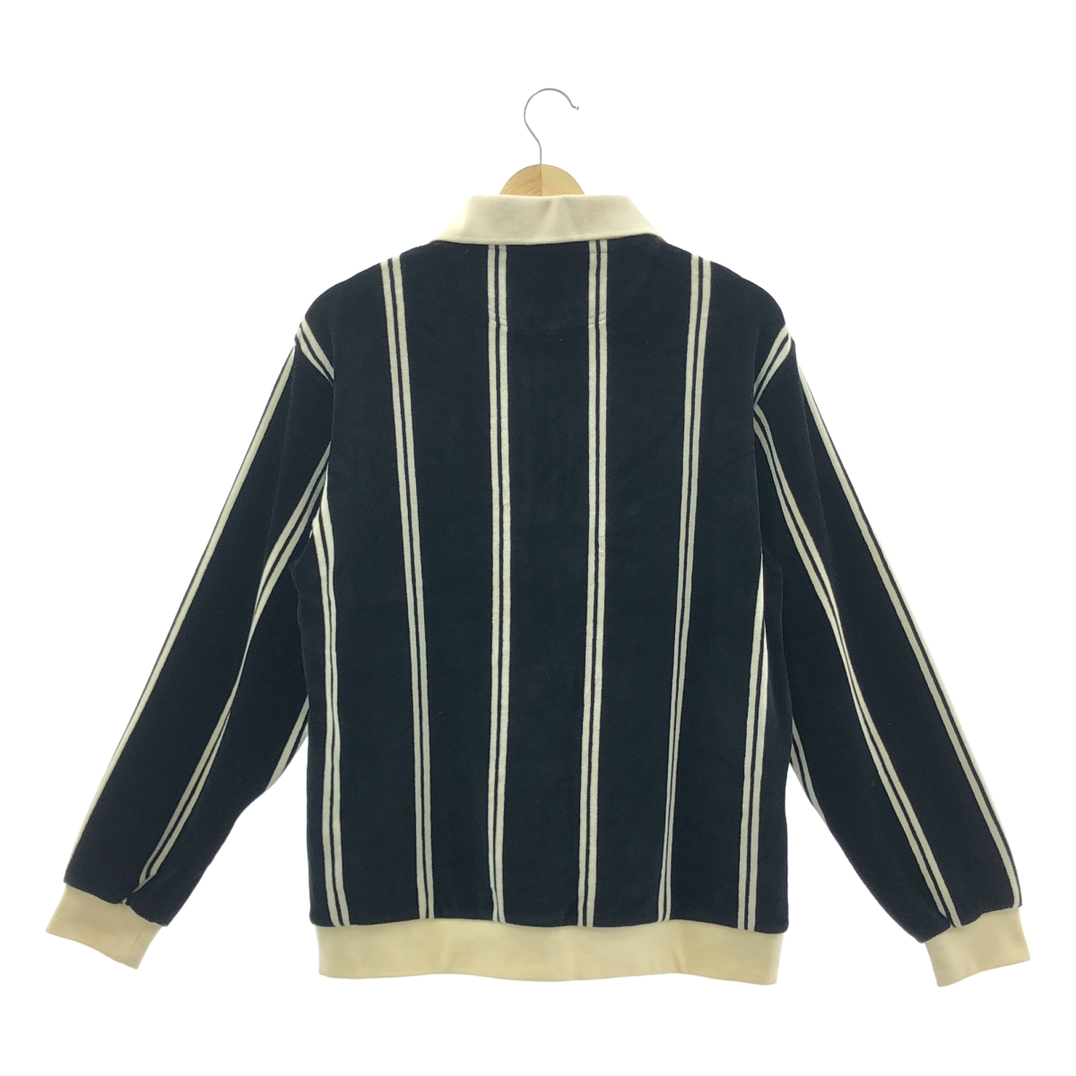 FRED PERRY / フレッドペリー JOURNAL STANDARD別注 VELOR L/S ZIP POLO SHIRT ストライプ ベロア ジップ ポロシャツ