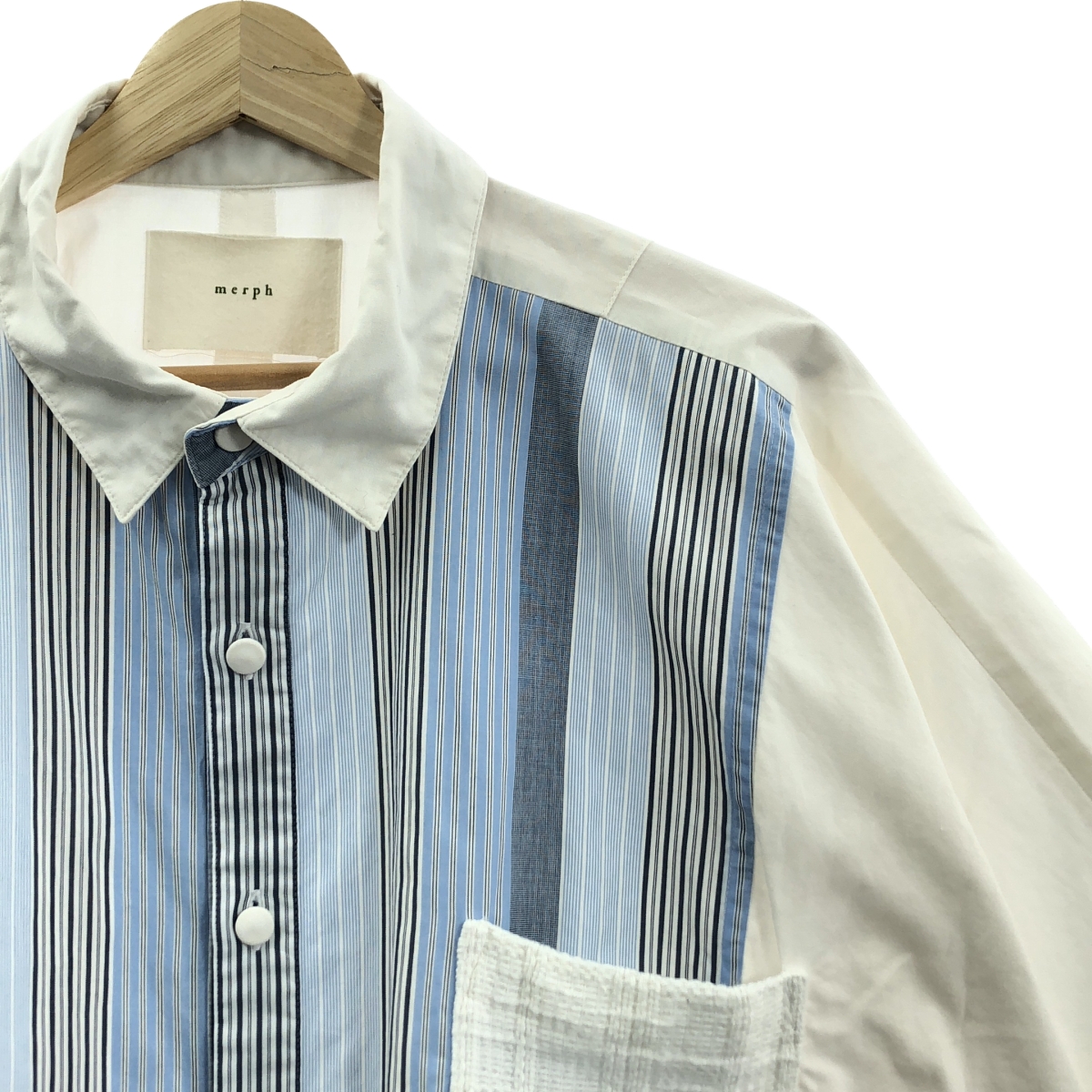 その他 コットン ハーフスリーブ ストライプシャツ