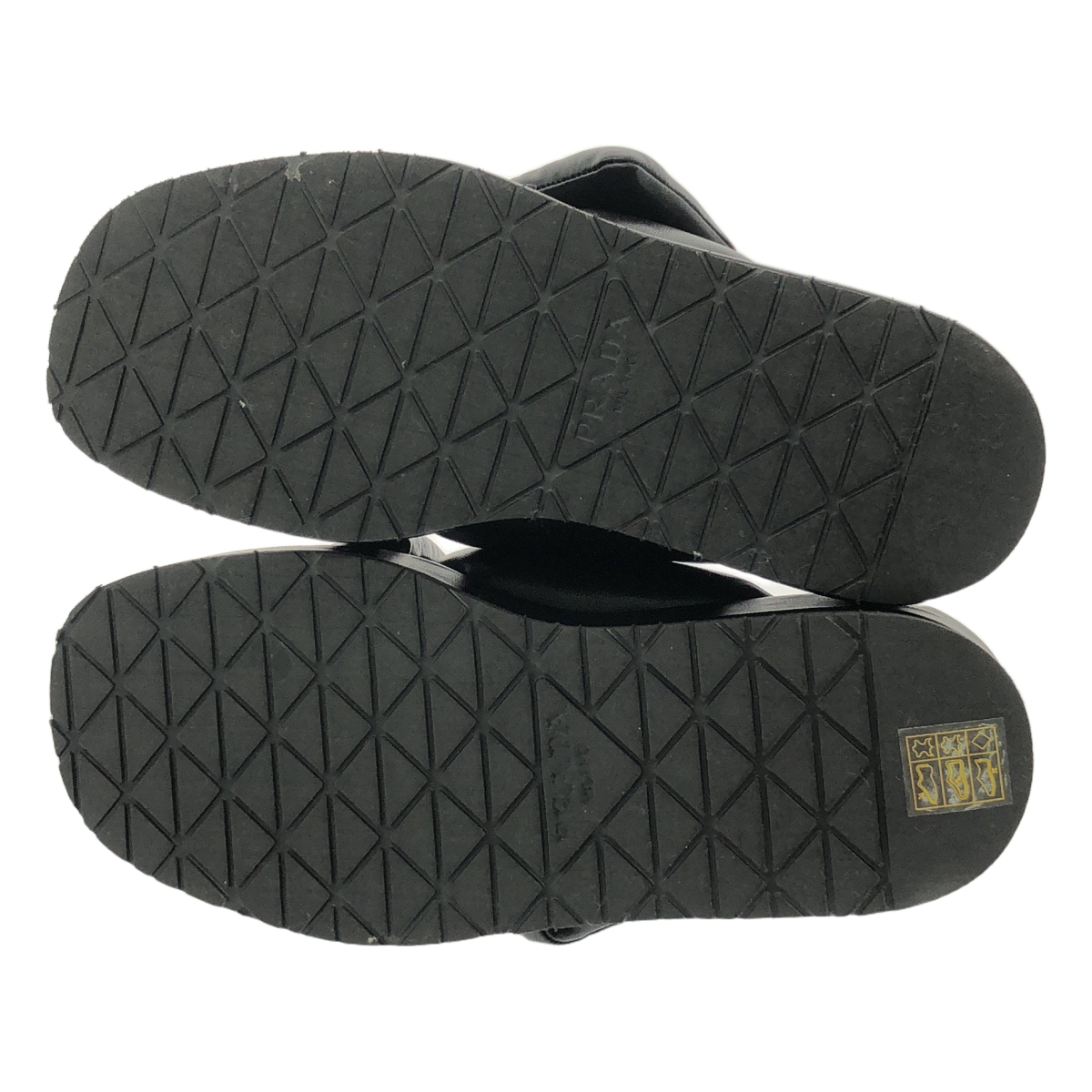 PRADA / プラダ Soft padded nappa leather wedge sandals / 1XZ758 ソフトパデッドナッパ レザー サンダル