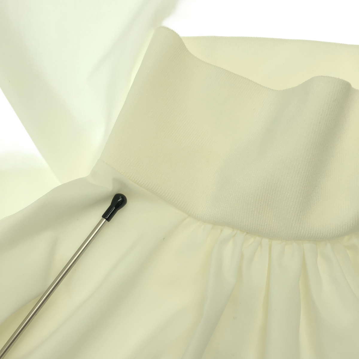 LE PHIL / ルフィル リブニット ギャザー ブラウス シャツ