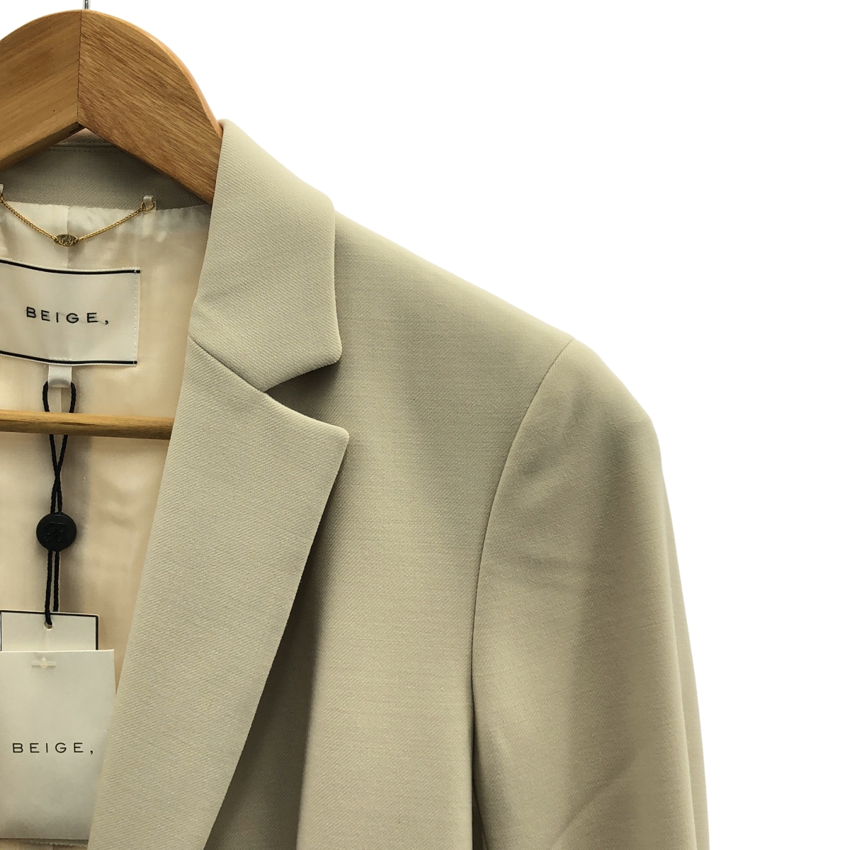 BEIGE， / ベイジ VILLAZ / セットアップ シングルブレスト ジャケット 総裏地 / 異素材 切替 スラックス パンツ