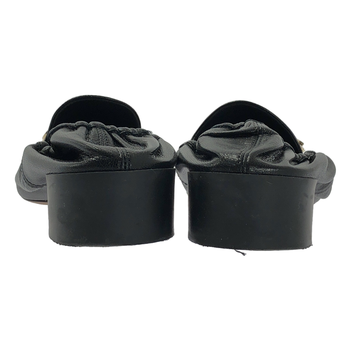 NINA RICCI / ニナリッチ レザー ロゴ スクエアトゥ フラット バレエシューズ